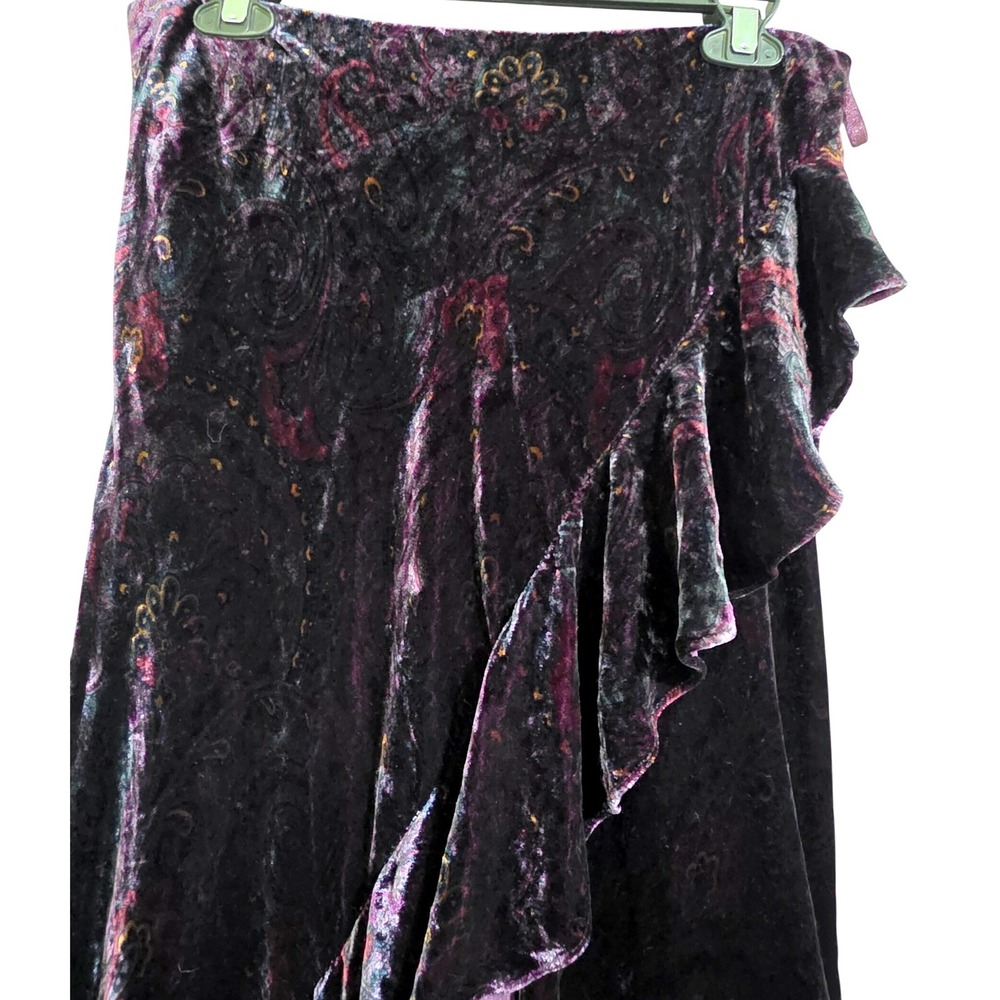 Lauren Ralph Lauren Velvet Midi Skirt Womens 8 Purple Silk No Forsale - Picture 5 of 10